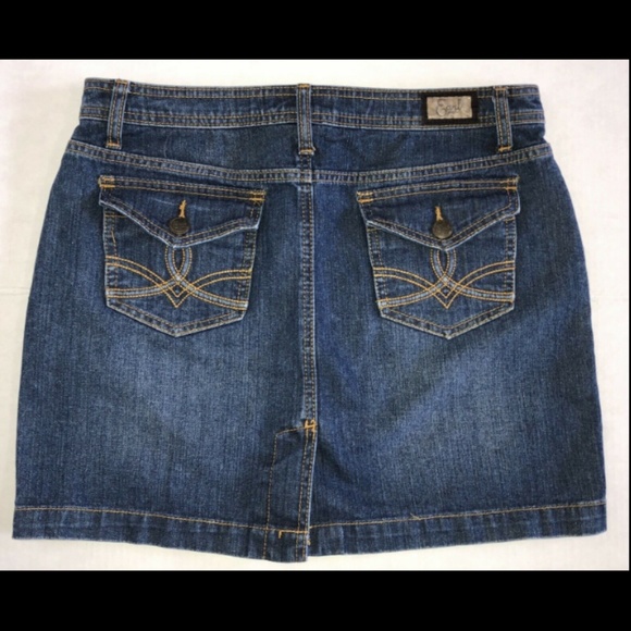 Earl Jean Distressed Denim Mini Skirt Size 10 - Picture 2 of 6